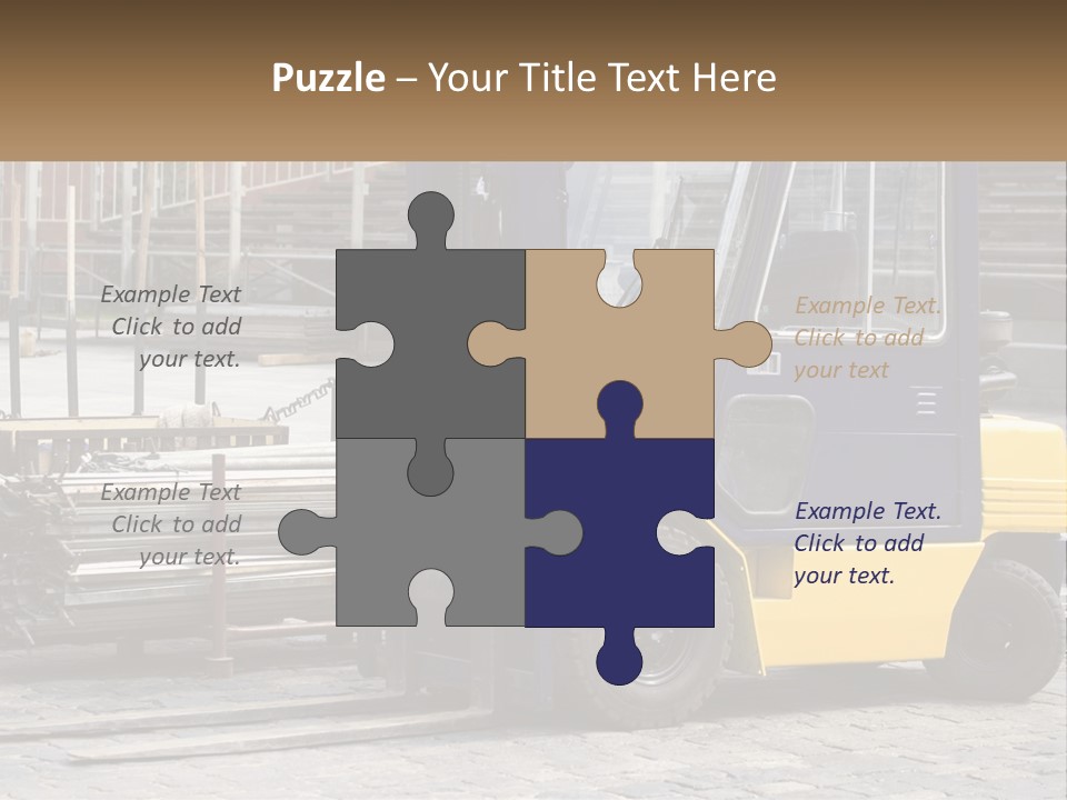 A Forklift Parked Next To A Pile Of Logs PowerPoint Template