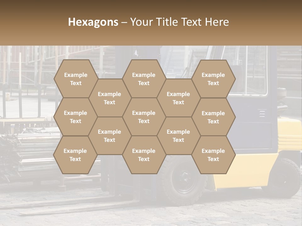 A Forklift Parked Next To A Pile Of Logs PowerPoint Template