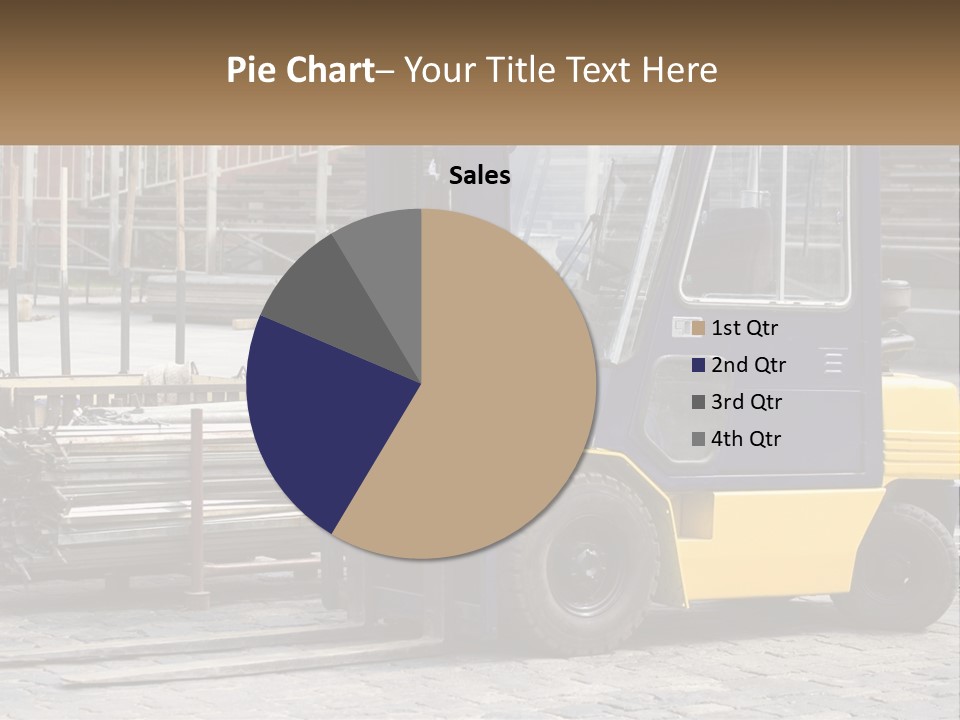 A Forklift Parked Next To A Pile Of Logs PowerPoint Template