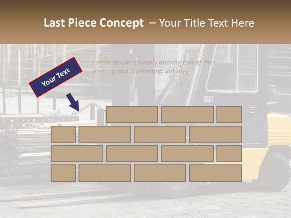 A Forklift Parked Next To A Pile Of Logs PowerPoint Template