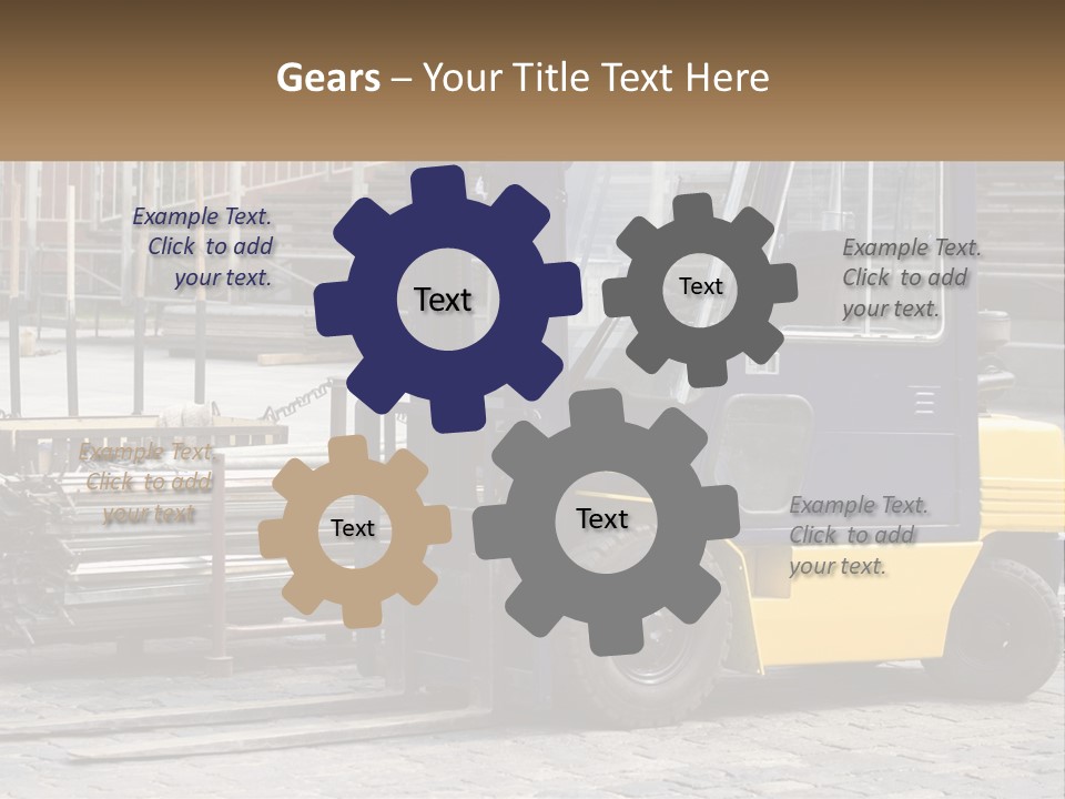 A Forklift Parked Next To A Pile Of Logs PowerPoint Template