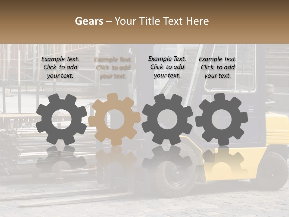 A Forklift Parked Next To A Pile Of Logs PowerPoint Template