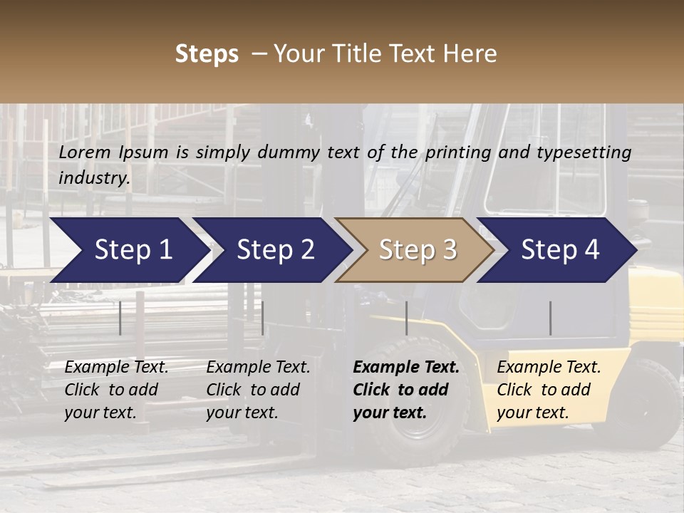 A Forklift Parked Next To A Pile Of Logs PowerPoint Template