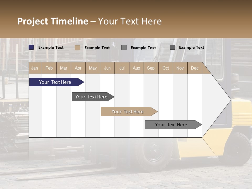A Forklift Parked Next To A Pile Of Logs PowerPoint Template