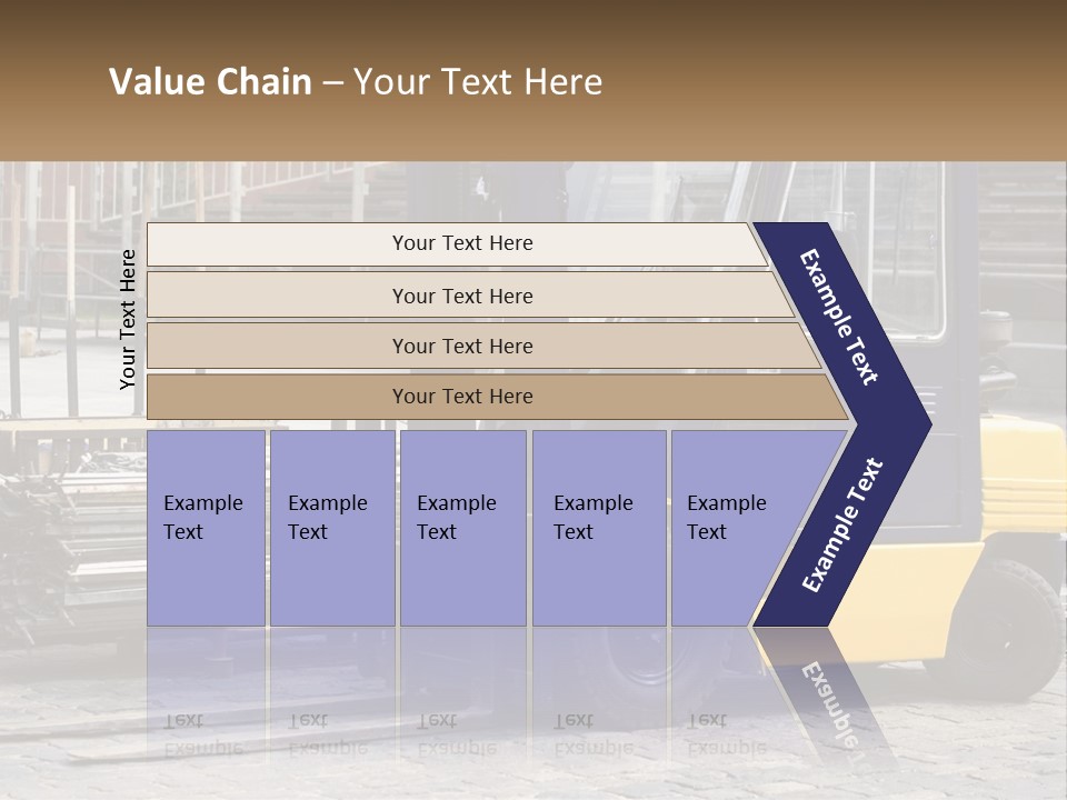 A Forklift Parked Next To A Pile Of Logs PowerPoint Template