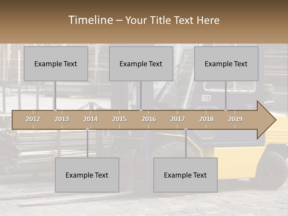 A Forklift Parked Next To A Pile Of Logs PowerPoint Template