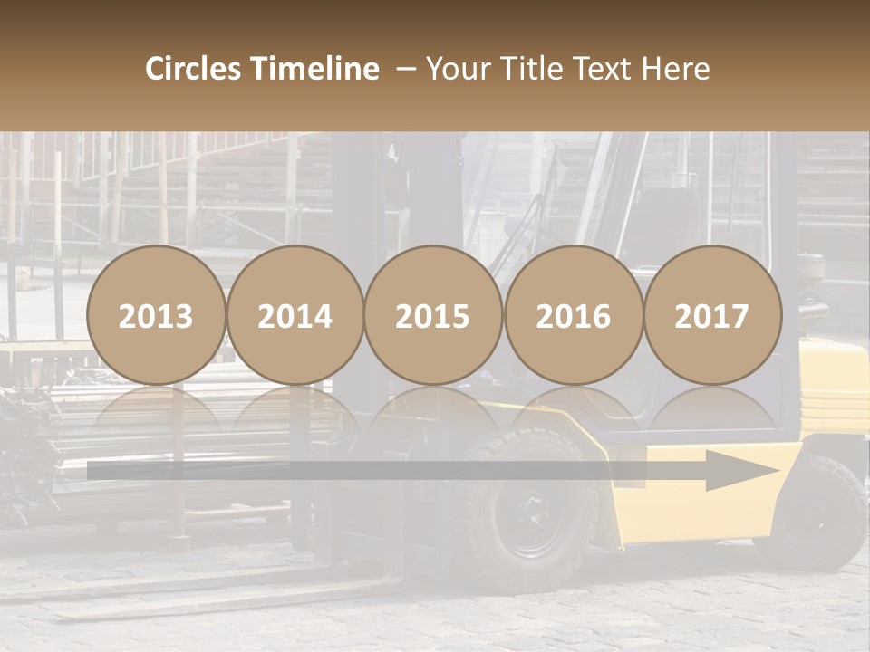 A Forklift Parked Next To A Pile Of Logs PowerPoint Template