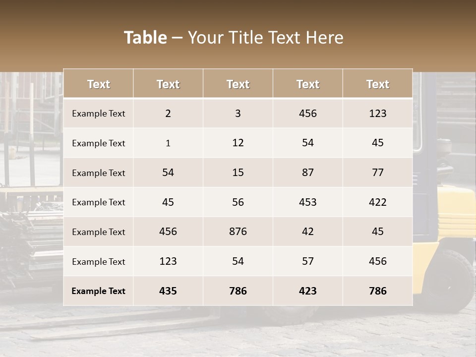 A Forklift Parked Next To A Pile Of Logs PowerPoint Template