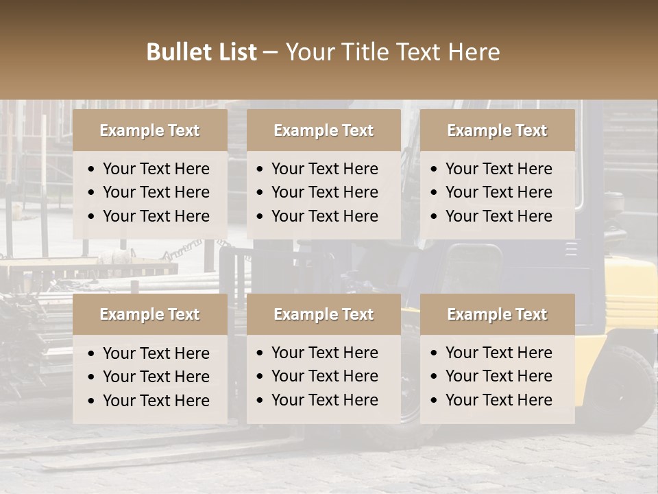 A Forklift Parked Next To A Pile Of Logs PowerPoint Template