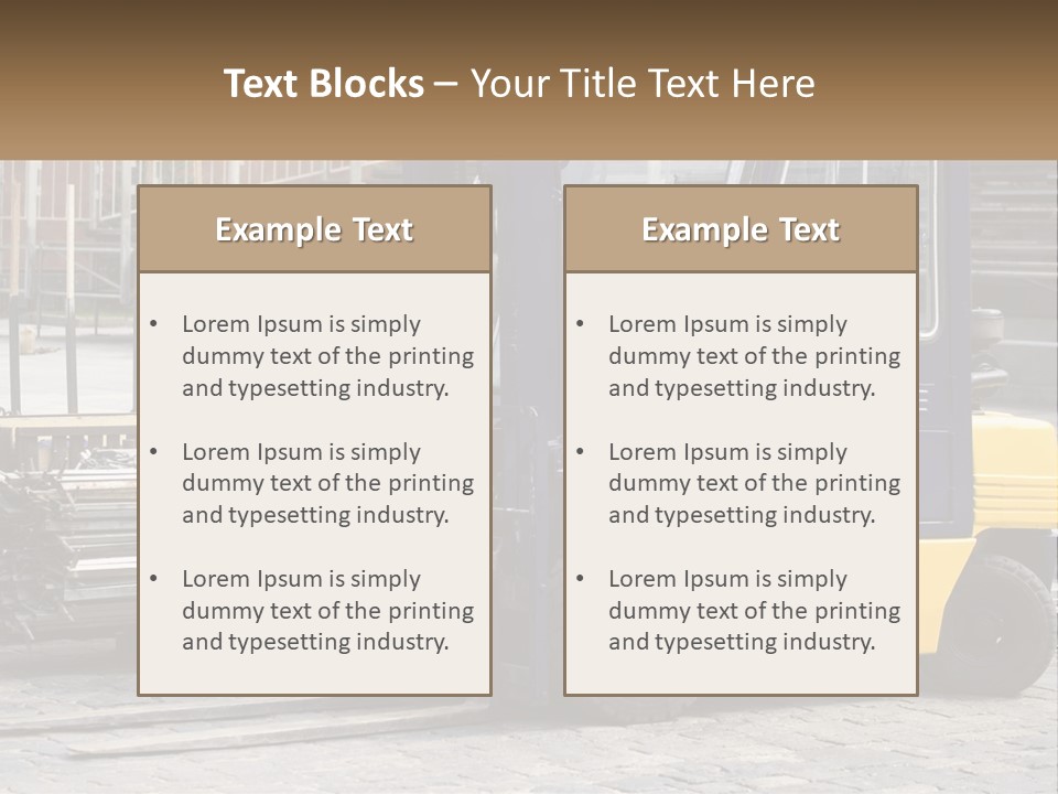 A Forklift Parked Next To A Pile Of Logs PowerPoint Template