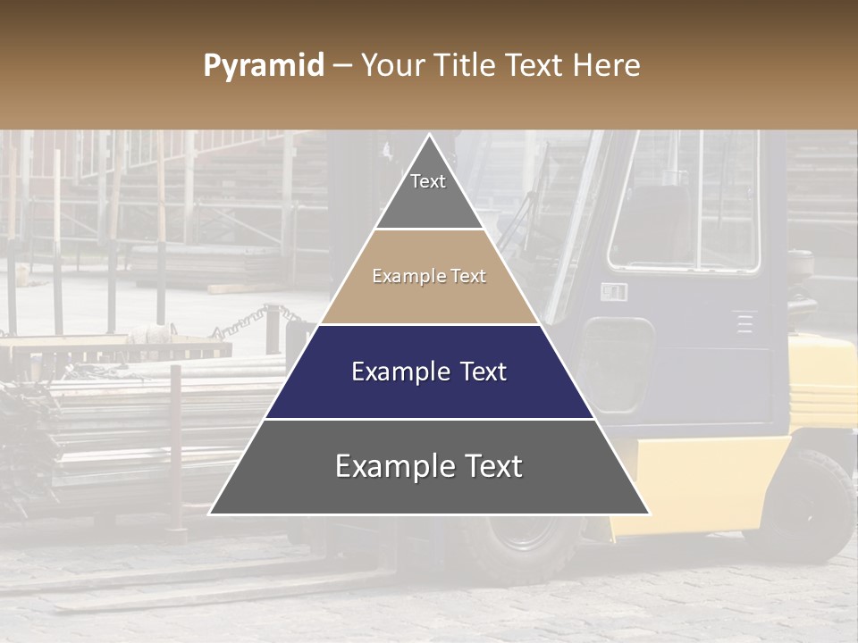 A Forklift Parked Next To A Pile Of Logs PowerPoint Template