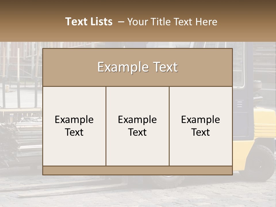 A Forklift Parked Next To A Pile Of Logs PowerPoint Template