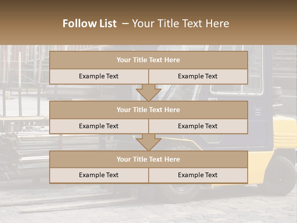 A Forklift Parked Next To A Pile Of Logs PowerPoint Template