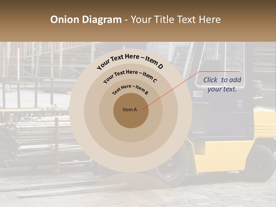 A Forklift Parked Next To A Pile Of Logs PowerPoint Template