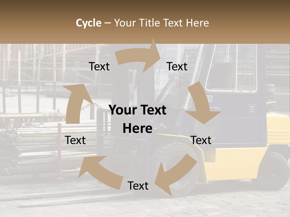 A Forklift Parked Next To A Pile Of Logs PowerPoint Template