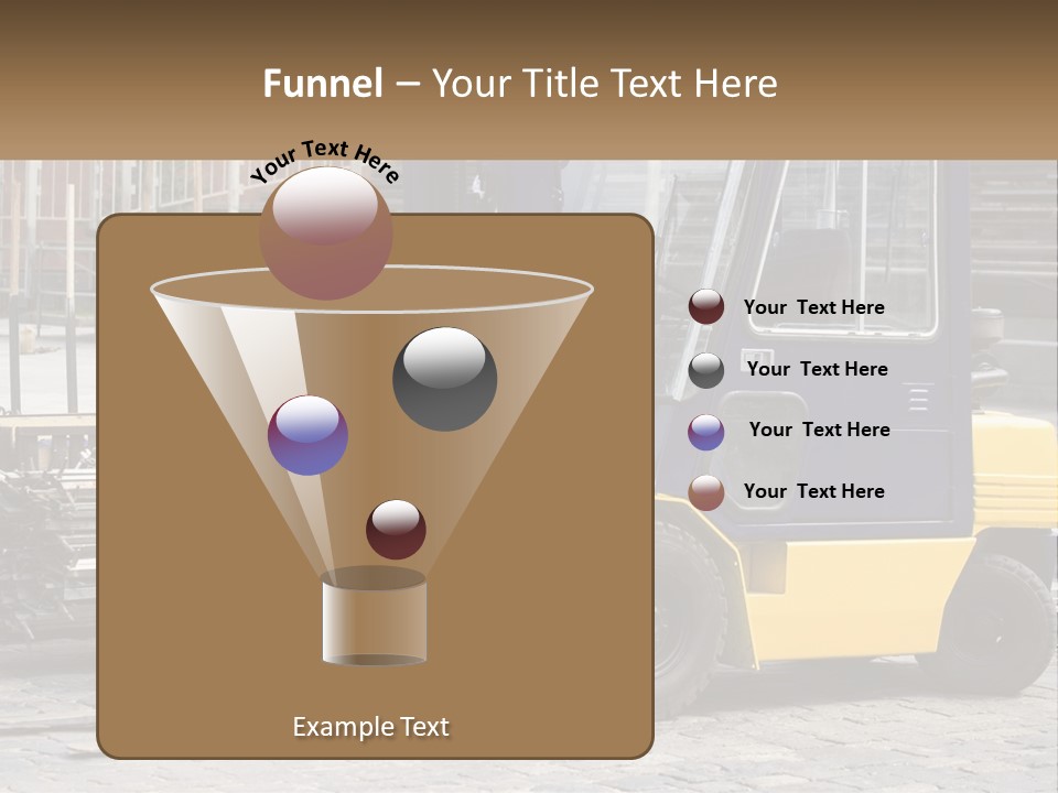 A Forklift Parked Next To A Pile Of Logs PowerPoint Template