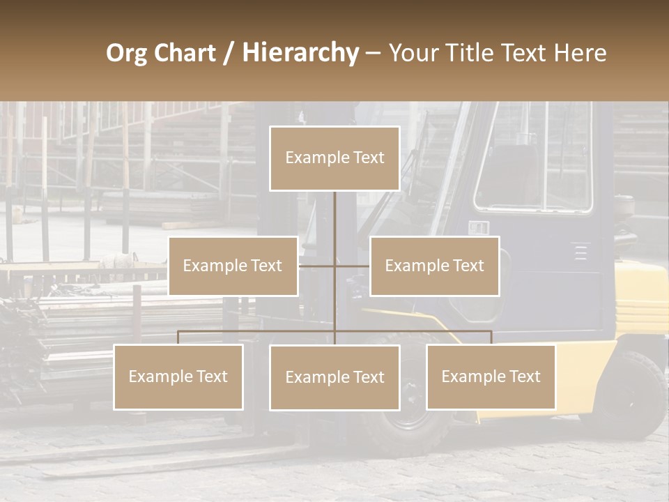 A Forklift Parked Next To A Pile Of Logs PowerPoint Template