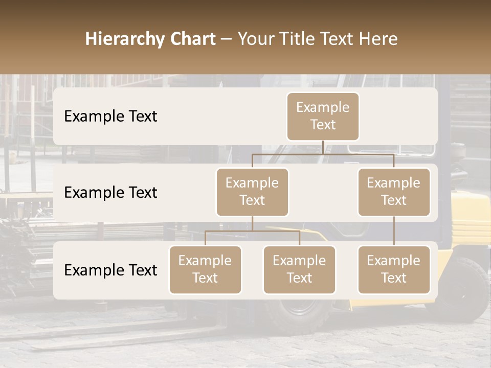 A Forklift Parked Next To A Pile Of Logs PowerPoint Template