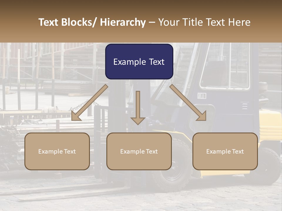 A Forklift Parked Next To A Pile Of Logs PowerPoint Template