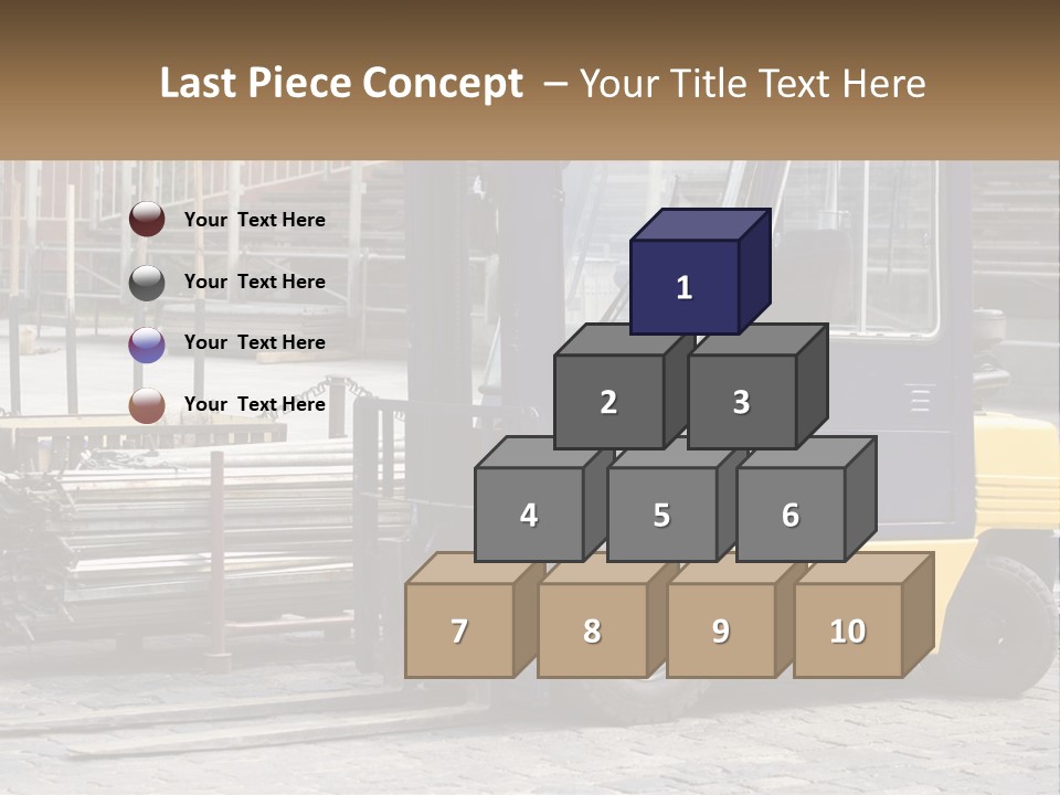 A Forklift Parked Next To A Pile Of Logs PowerPoint Template