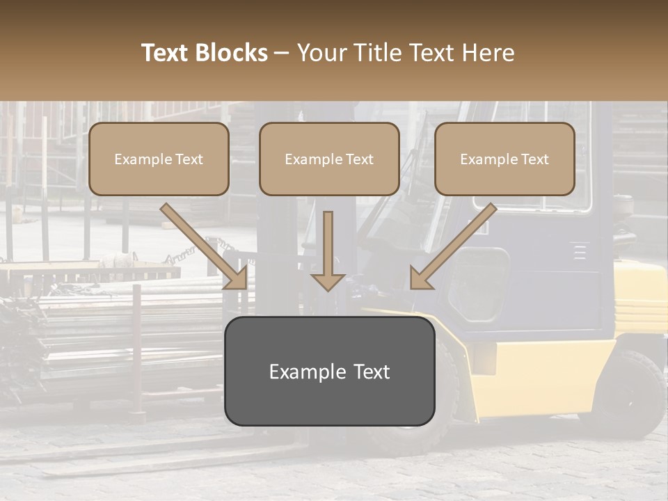 A Forklift Parked Next To A Pile Of Logs PowerPoint Template