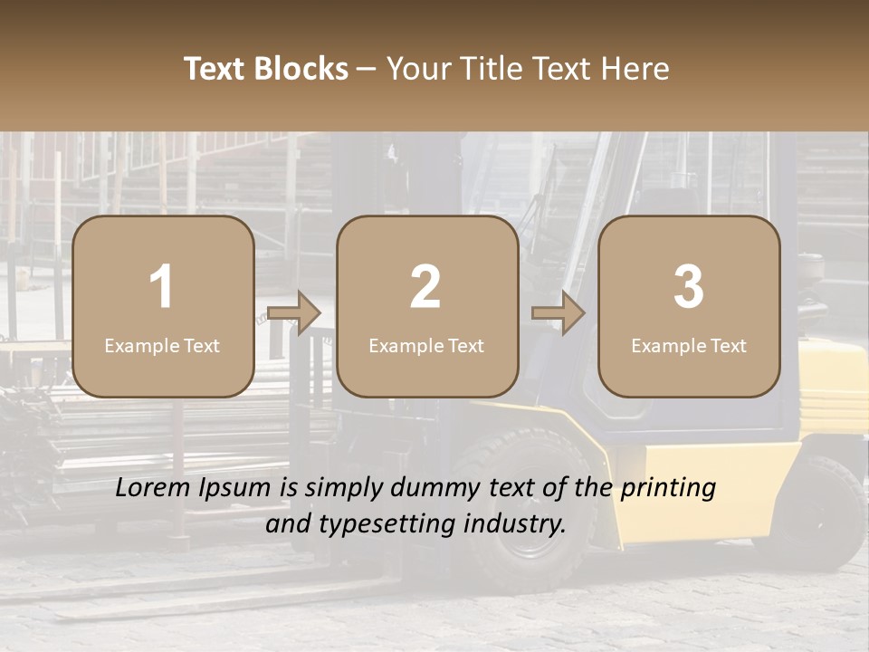 A Forklift Parked Next To A Pile Of Logs PowerPoint Template