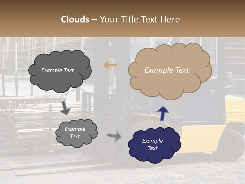 A Forklift Parked Next To A Pile Of Logs PowerPoint Template