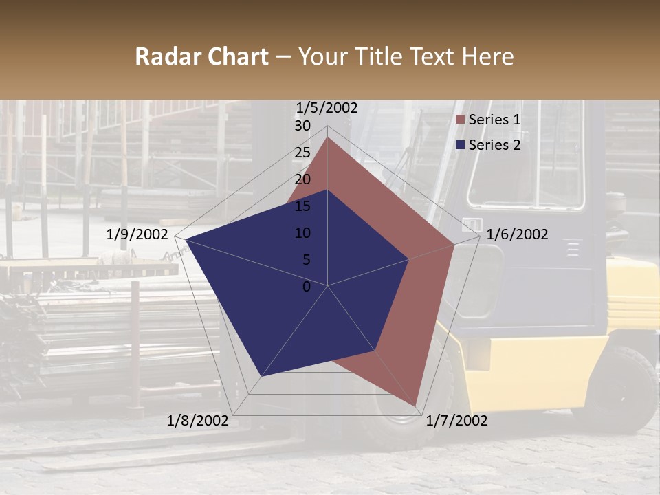 A Forklift Parked Next To A Pile Of Logs PowerPoint Template