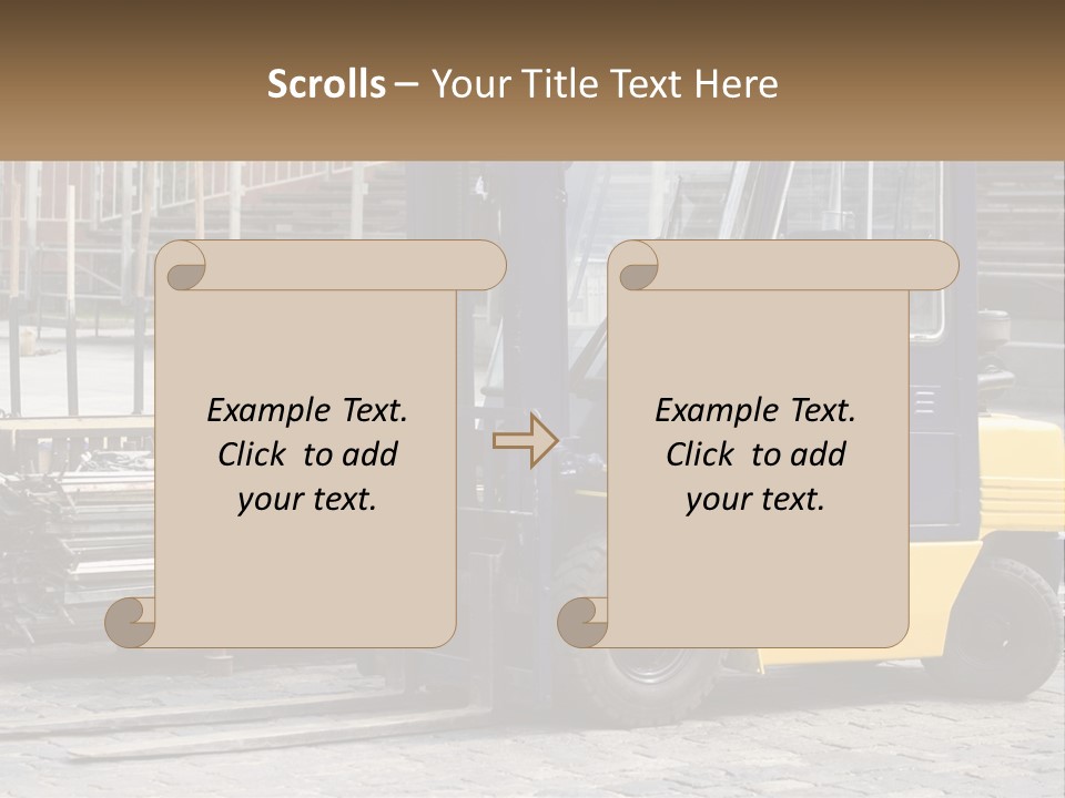 A Forklift Parked Next To A Pile Of Logs PowerPoint Template