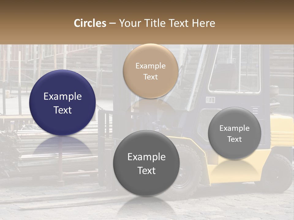 A Forklift Parked Next To A Pile Of Logs PowerPoint Template
