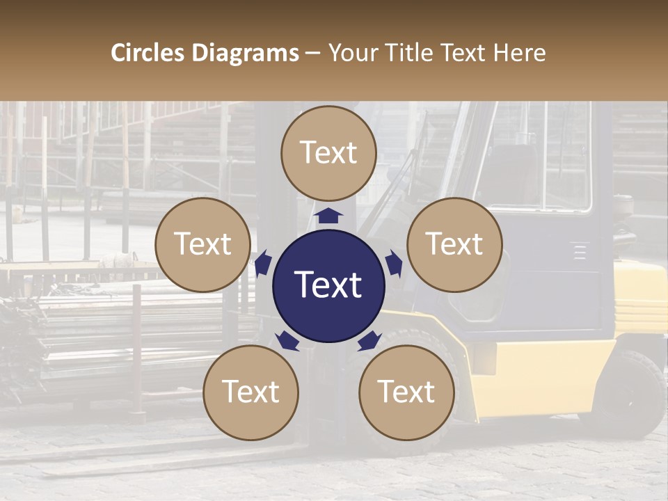 A Forklift Parked Next To A Pile Of Logs PowerPoint Template