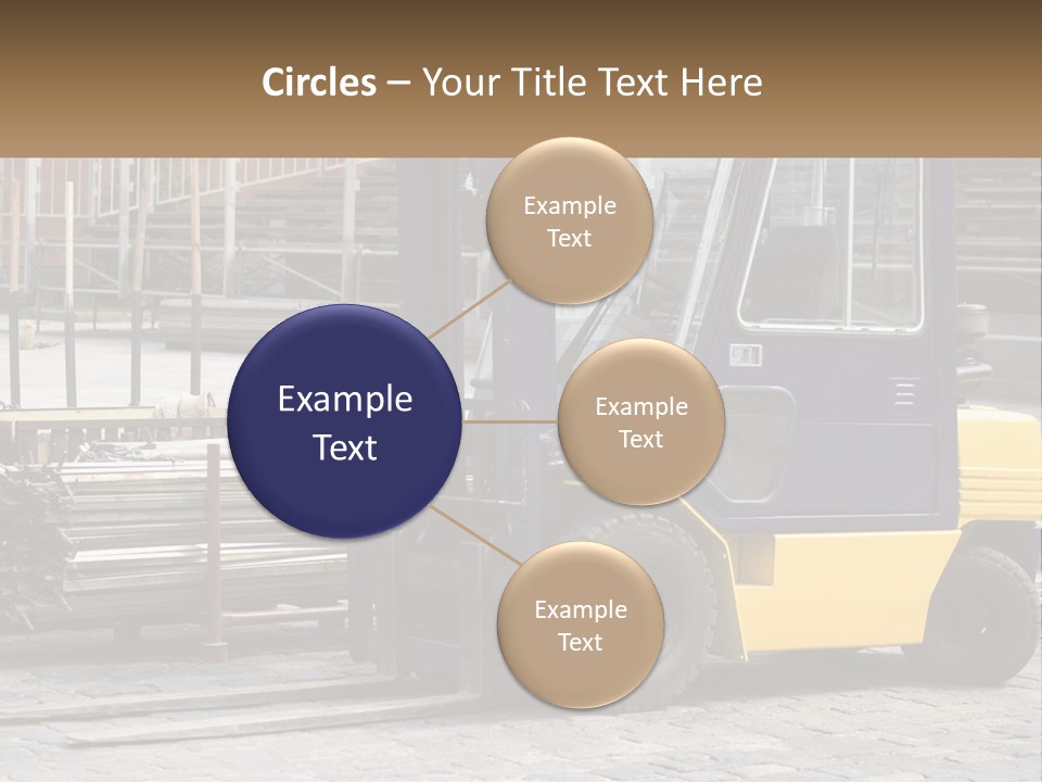 A Forklift Parked Next To A Pile Of Logs PowerPoint Template
