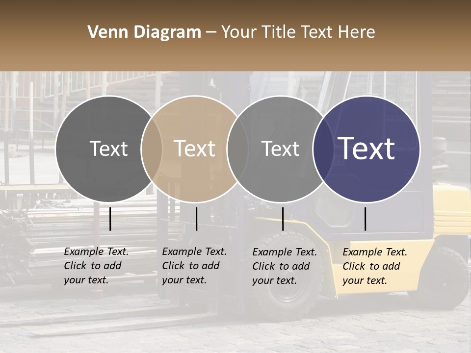 A Forklift Parked Next To A Pile Of Logs PowerPoint Template