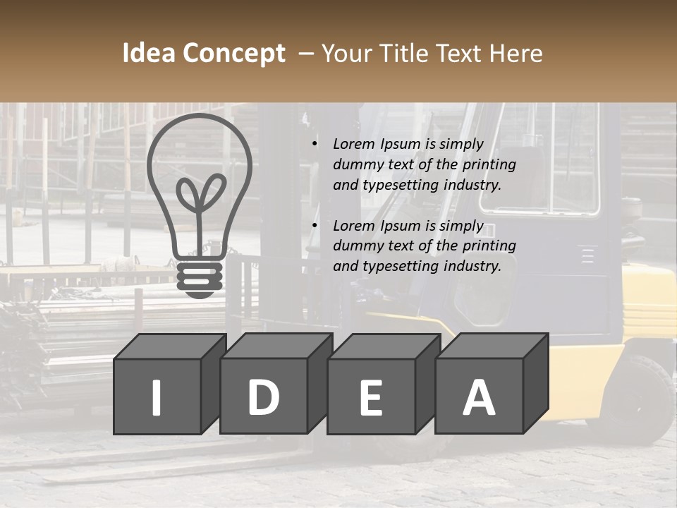 A Forklift Parked Next To A Pile Of Logs PowerPoint Template