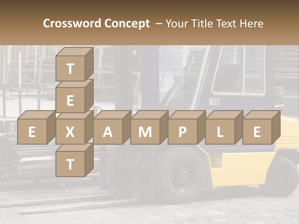 A Forklift Parked Next To A Pile Of Logs PowerPoint Template