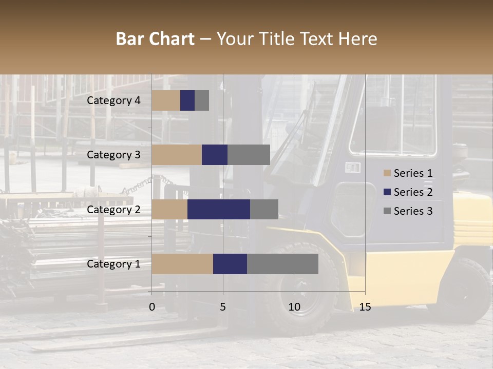 A Forklift Parked Next To A Pile Of Logs PowerPoint Template