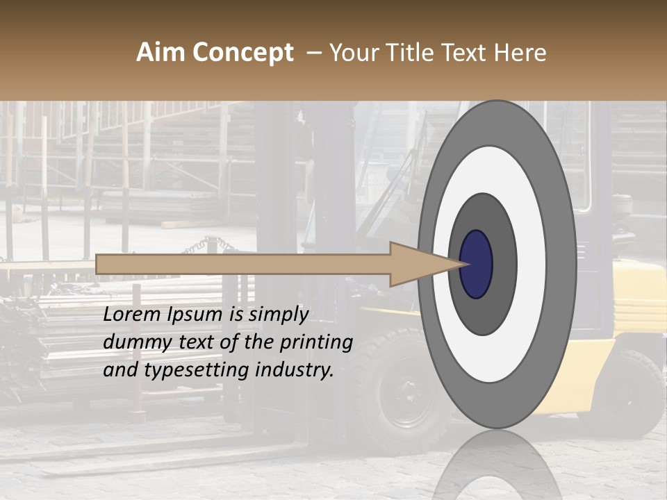A Forklift Parked Next To A Pile Of Logs PowerPoint Template