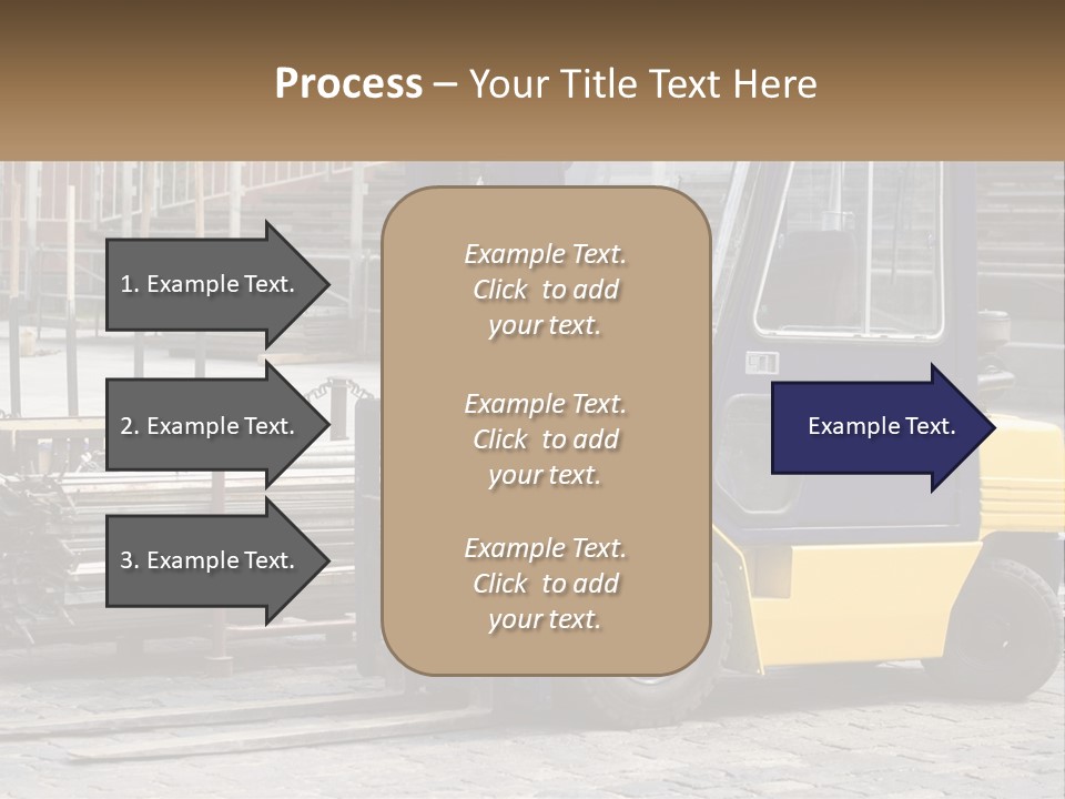 A Forklift Parked Next To A Pile Of Logs PowerPoint Template