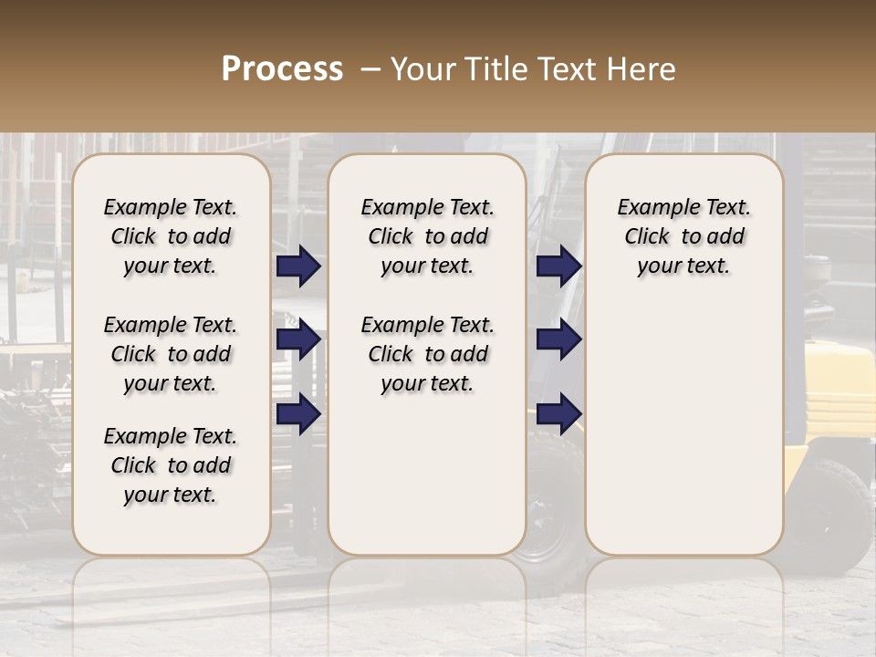 A Forklift Parked Next To A Pile Of Logs PowerPoint Template