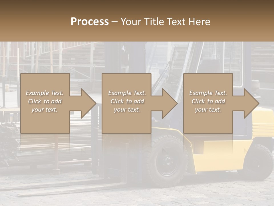 A Forklift Parked Next To A Pile Of Logs PowerPoint Template