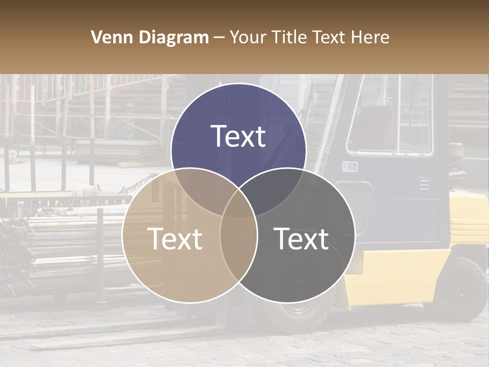 A Forklift Parked Next To A Pile Of Logs PowerPoint Template
