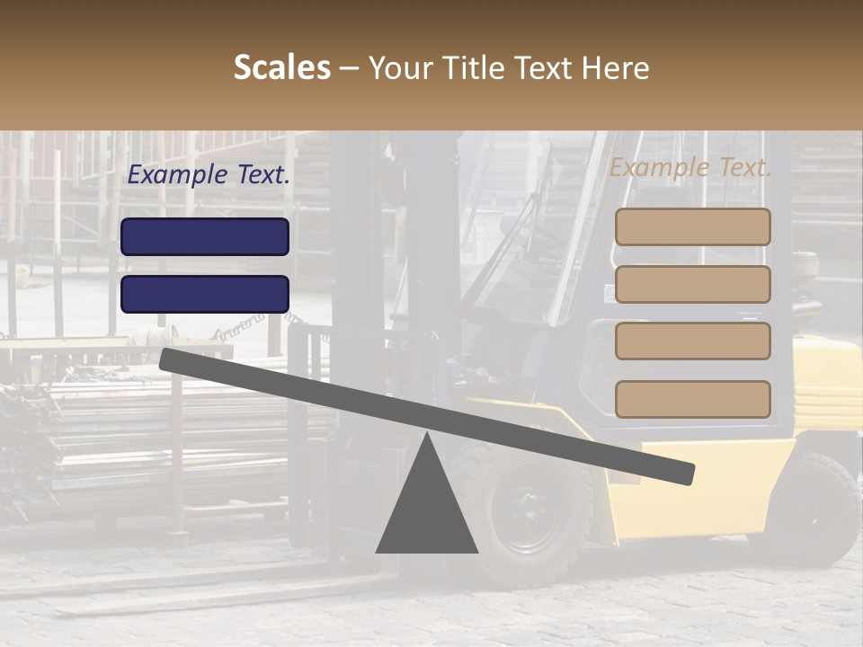 A Forklift Parked Next To A Pile Of Logs PowerPoint Template