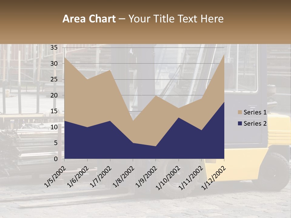 A Forklift Parked Next To A Pile Of Logs PowerPoint Template