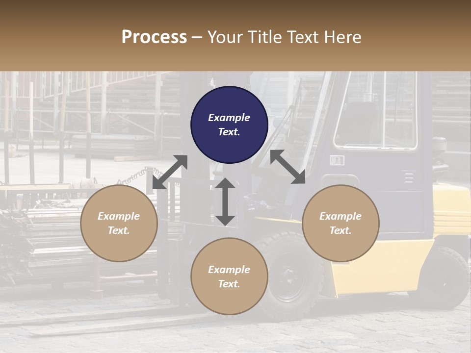 A Forklift Parked Next To A Pile Of Logs PowerPoint Template