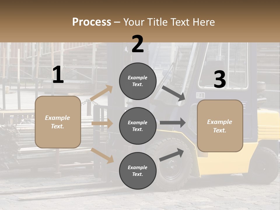 A Forklift Parked Next To A Pile Of Logs PowerPoint Template