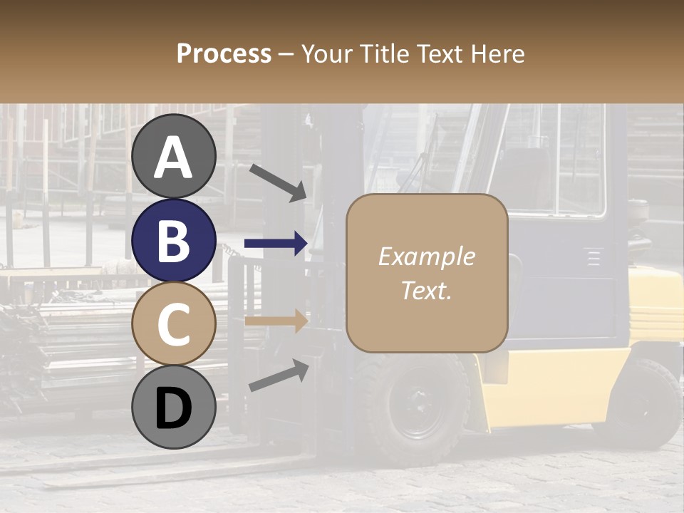 A Forklift Parked Next To A Pile Of Logs PowerPoint Template