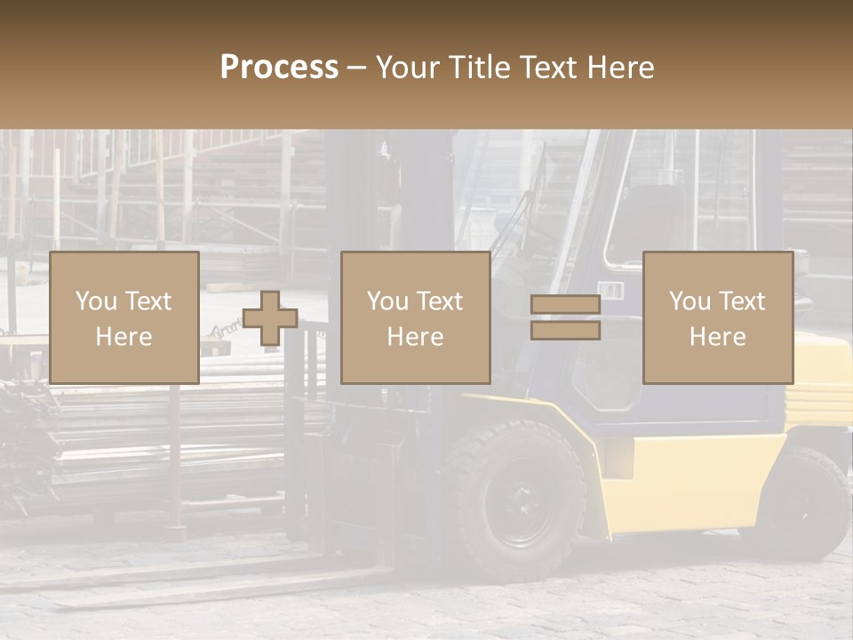 A Forklift Parked Next To A Pile Of Logs PowerPoint Template