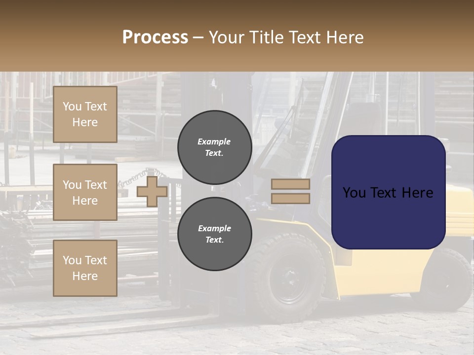 A Forklift Parked Next To A Pile Of Logs PowerPoint Template