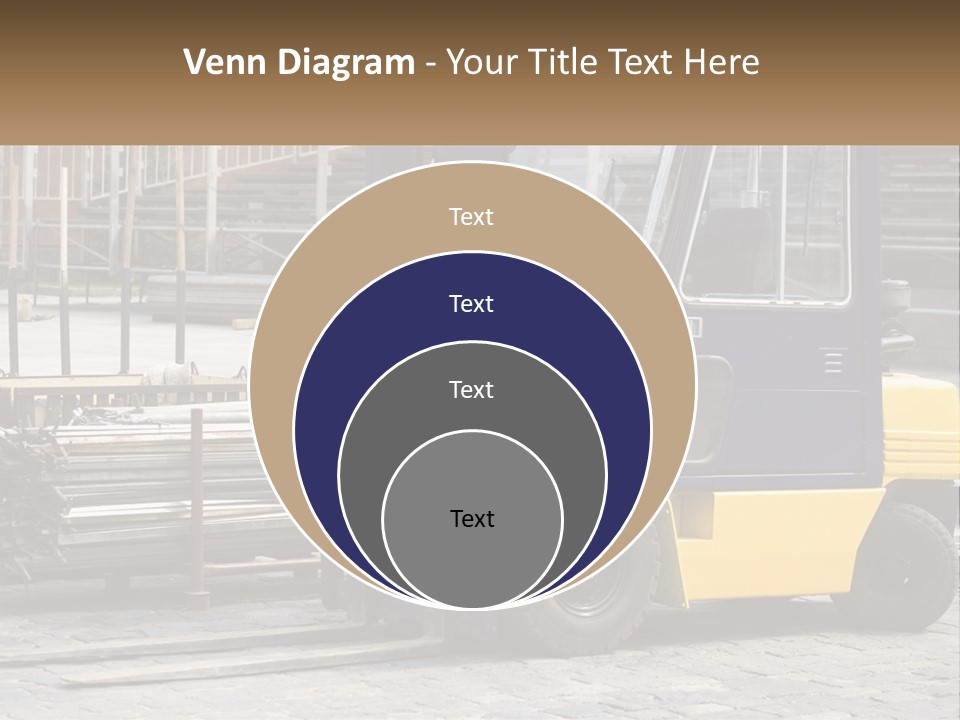 A Forklift Parked Next To A Pile Of Logs PowerPoint Template