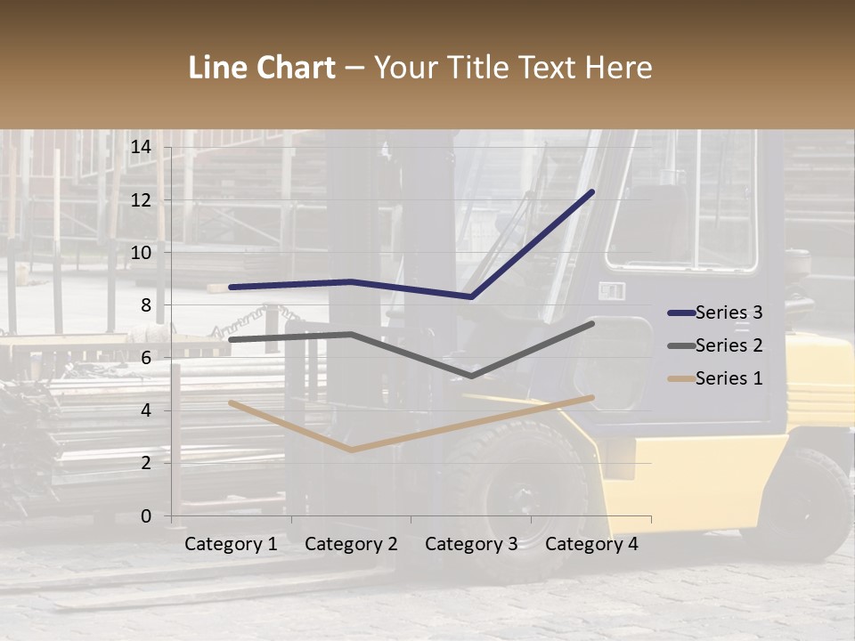 A Forklift Parked Next To A Pile Of Logs PowerPoint Template